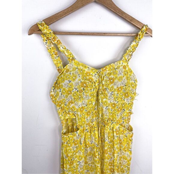 NEW RDI Printed Rayon Cut Out Dress in Maize Size S - Picture 3 of 13